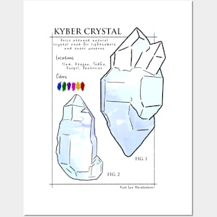 Kyber Crystal Science Illustration in White Posters and Art